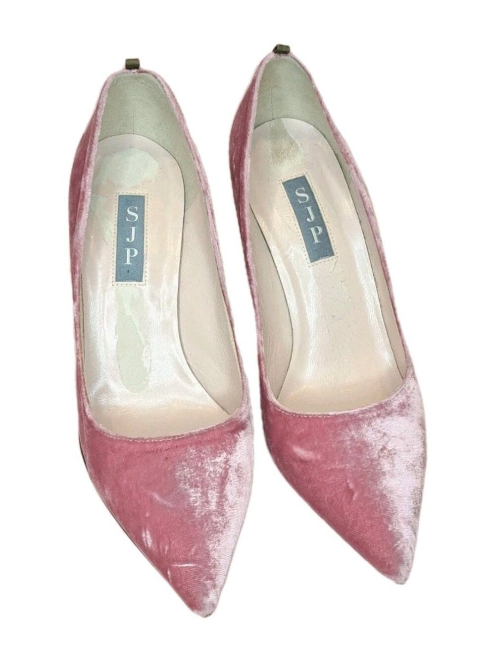 Sara Jessica Parker Stilettos SJP Pink Velvet Size 37 Leather Handmade In Italy
